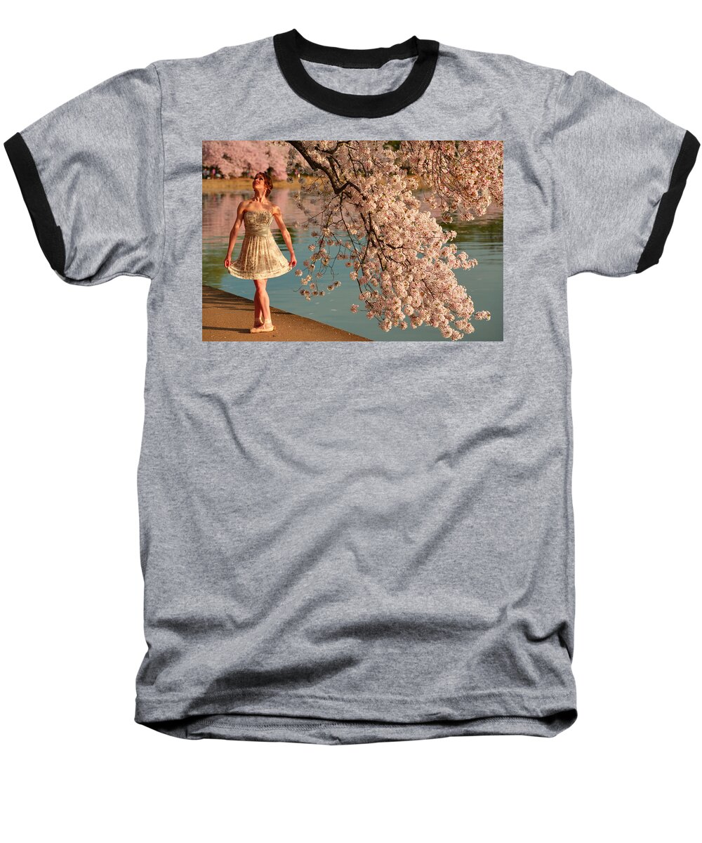 Architectural Baseball T-Shirt featuring the photograph Cherry Blossoms 2013 - 082 by Metro DC Photography