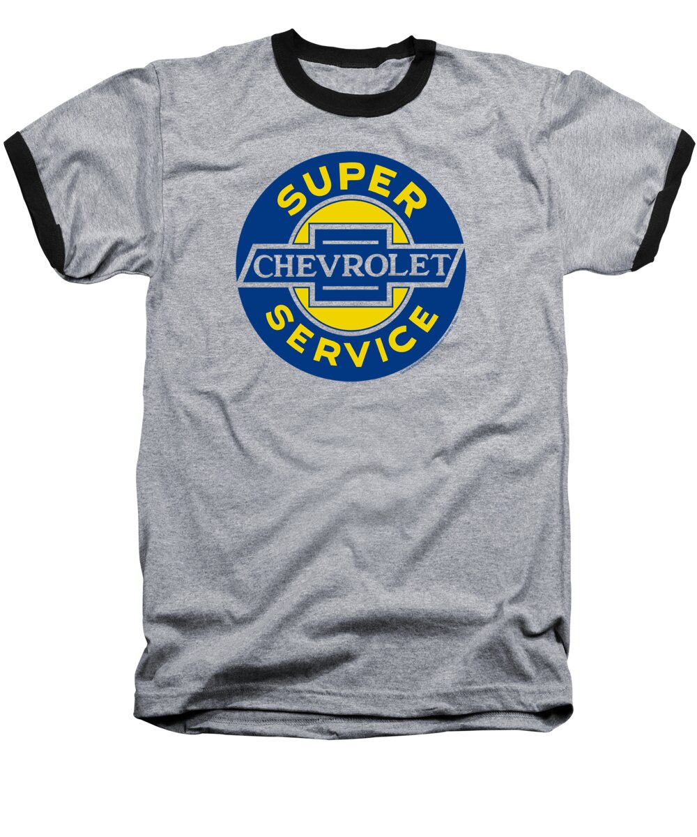 Chevrolet Baseball T-Shirt featuring the digital art Chevrolet - Chevy Super Service by Brand A