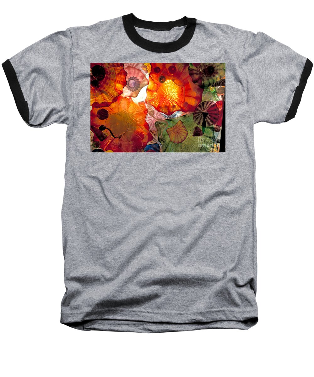 Art Baseball T-Shirt featuring the photograph Chihulys Seaform Pavilion At Night by Mark Newman