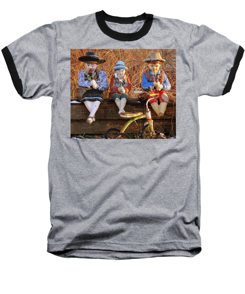 Statues Baseball T-Shirt featuring the photograph Childhood by Rodney Lee Williams