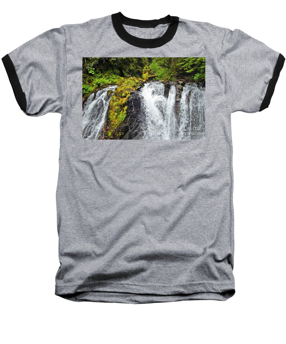 Alaska Baseball T-Shirt featuring the photograph Chilkoot Falls by Phillip Allen
