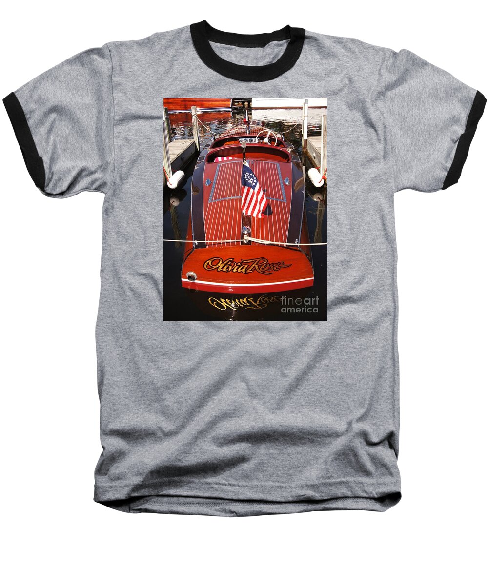Boat Baseball T-Shirt featuring the photograph Chris Craft Custom Deluxe by Neil Zimmerman