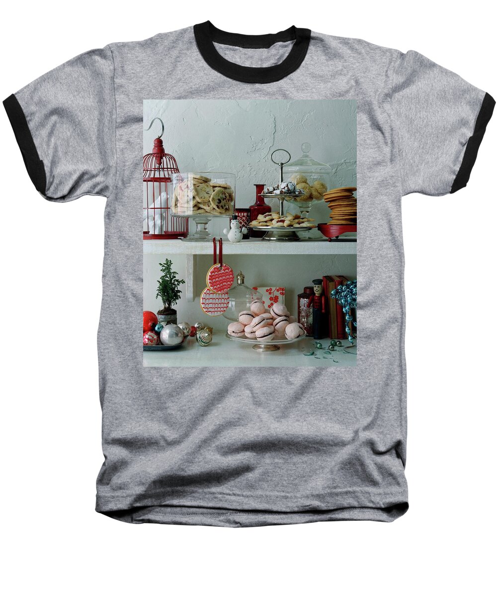 Cooking Baseball T-Shirt featuring the photograph Christmas Cookies And Ornaments by Romulo Yanes
