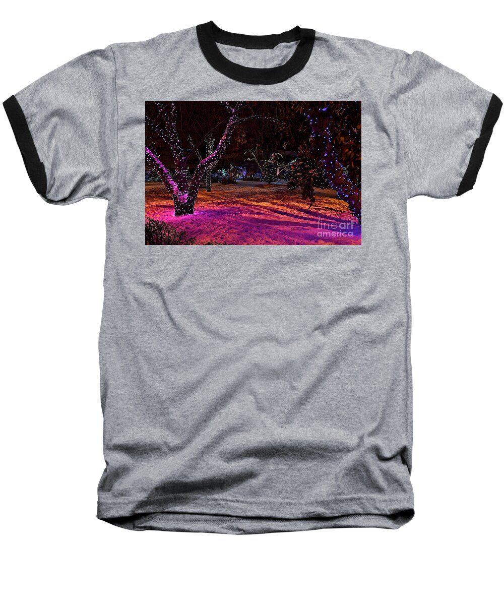 City Baseball T-Shirt featuring the photograph Christmas in the Park by Linda Bianic