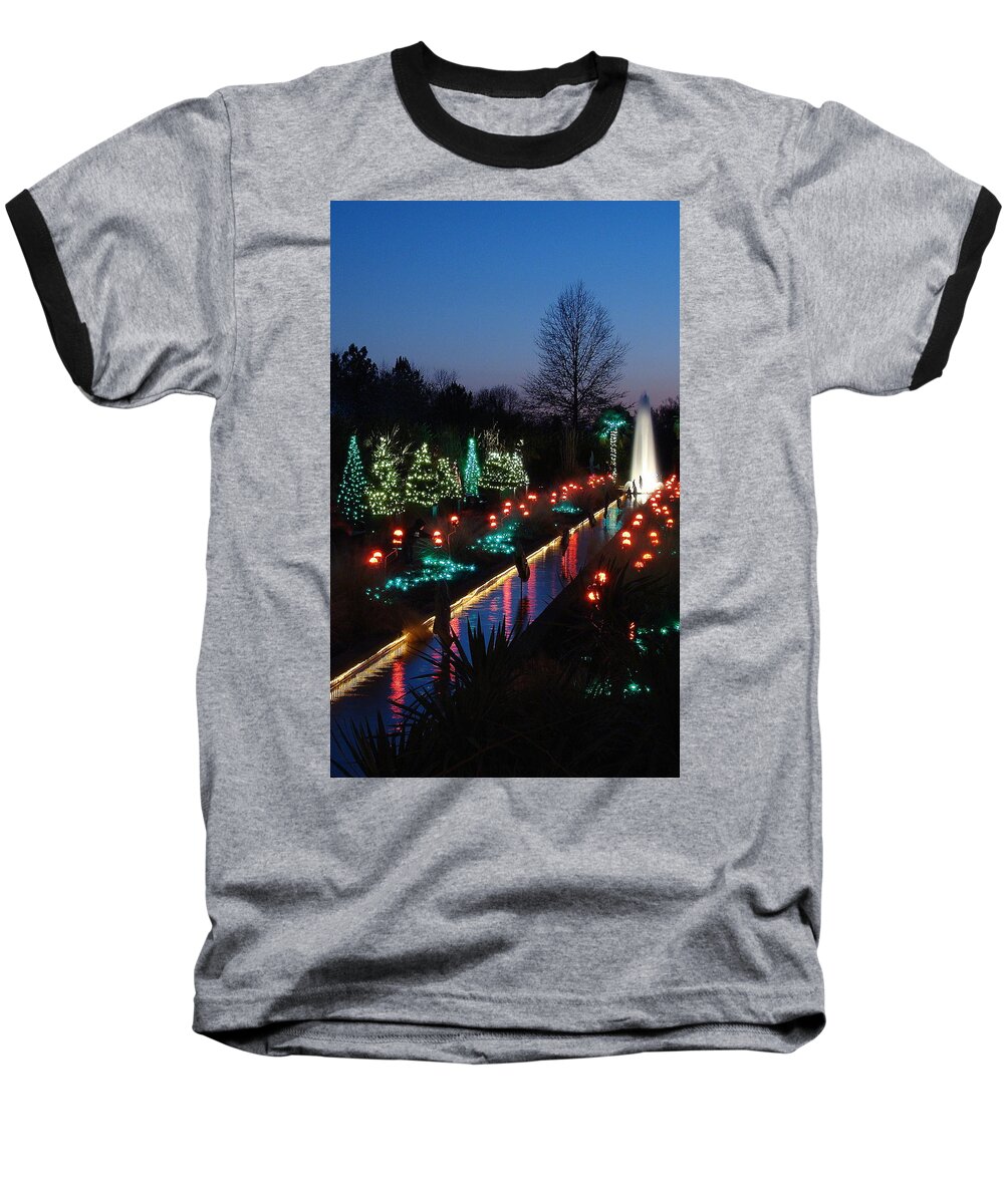 Fine Art Baseball T-Shirt featuring the photograph Christmas Reflections by Rodney Lee Williams