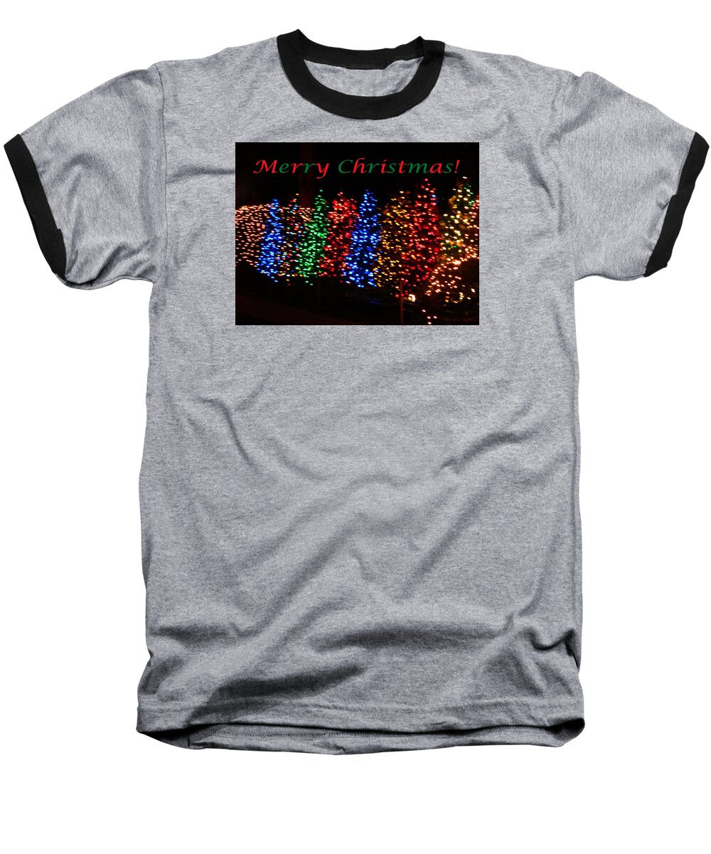 Christmas Trees Baseball T-Shirt featuring the photograph Christmas Trees Dancing In The Night by Emmy Marie Vickers