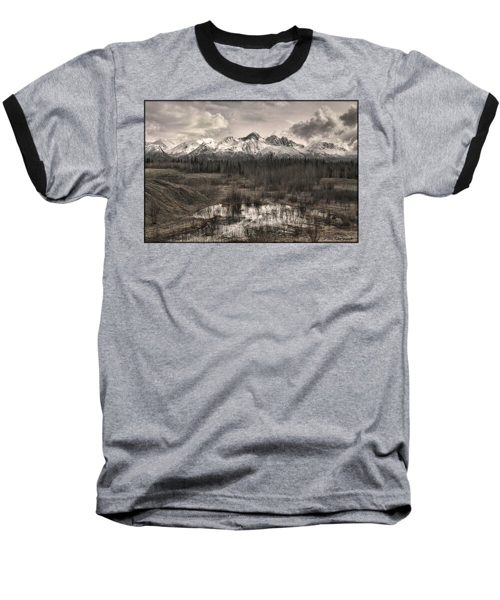 Mountains Baseball T-Shirt featuring the photograph Chugach Mountain Range by Erika Fawcett