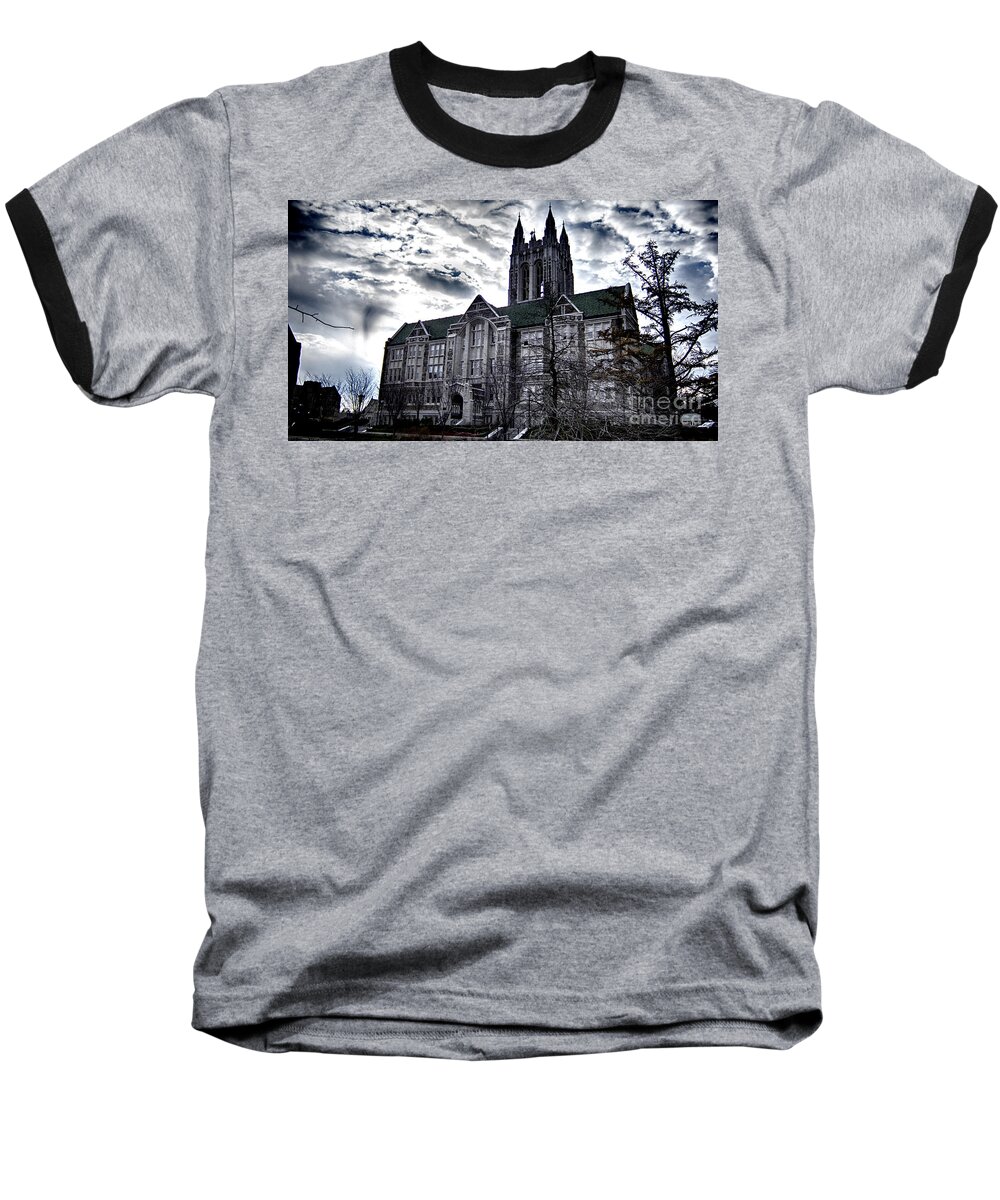 Church Baseball T-Shirt featuring the photograph Church at Boston College by Douglas Barnard