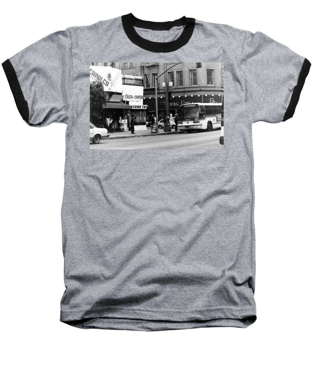 City Baseball T-Shirt featuring the photograph City life by Karl Rose