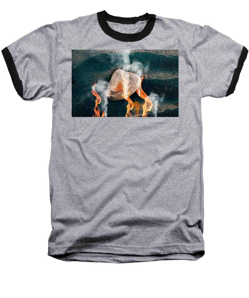 Abstract Baseball T-Shirt featuring the photograph Clam Bake by Barbara S Nickerson