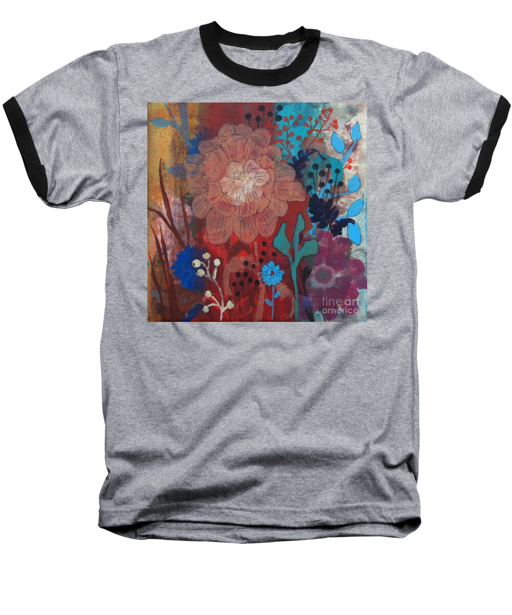 Floral Baseball T-Shirt featuring the painting Clarity by Robin Pedrero