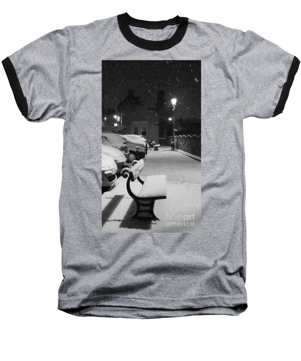 Snowing Baseball T-Shirt featuring the photograph Clean night by Elena Perelman