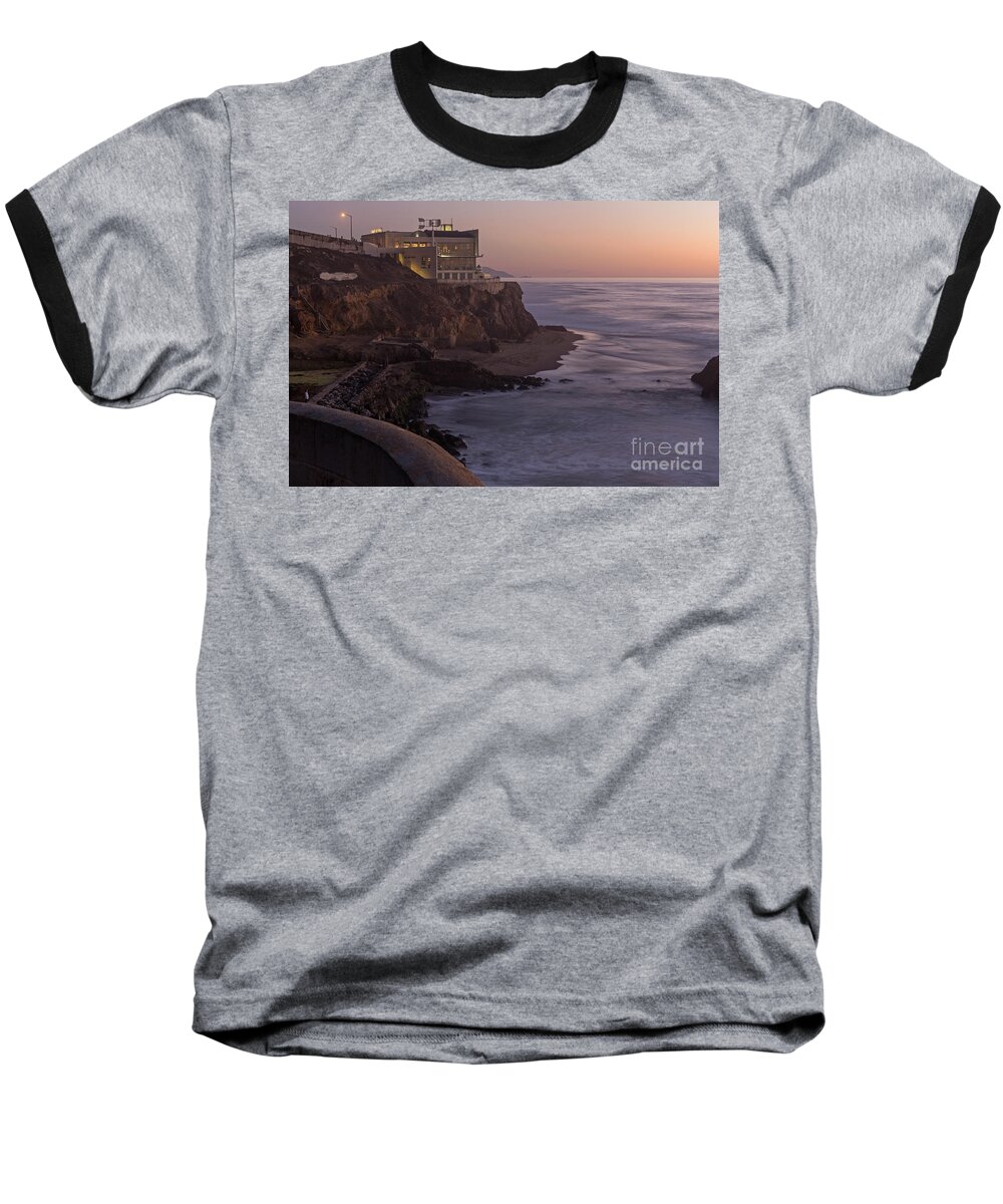 Cliff House Baseball T-Shirt featuring the photograph Cliff House Sunset by Kate Brown