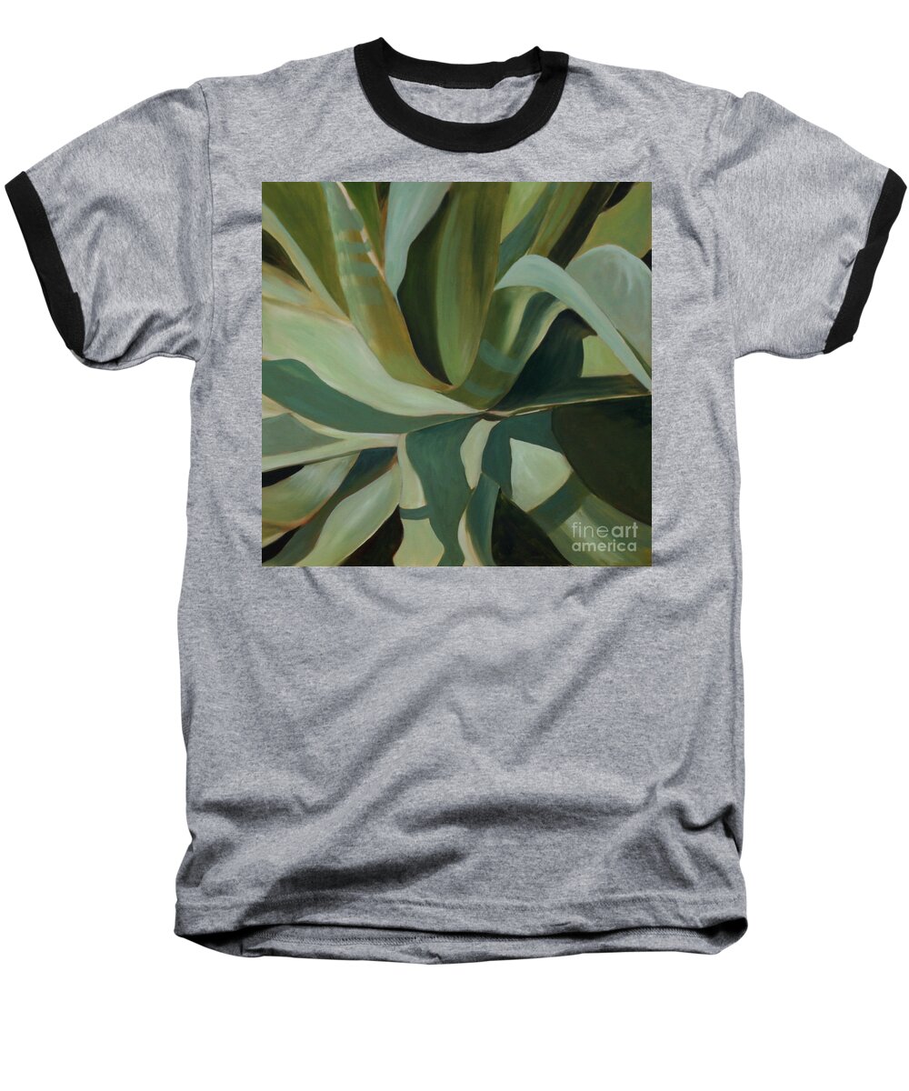 Cactus Baseball T-Shirt featuring the painting Close Cactus by Debbie Hart