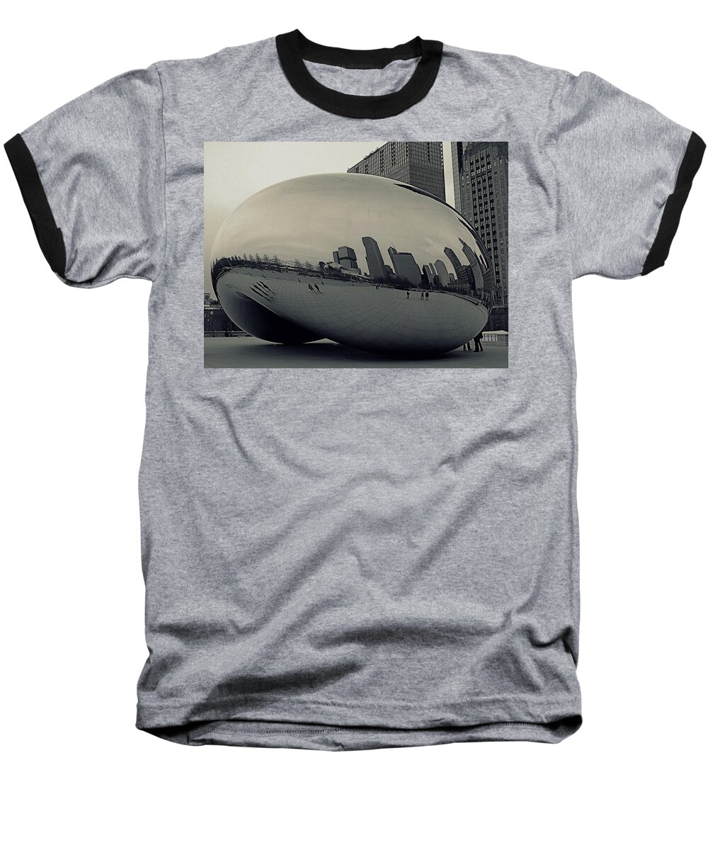Cloud Gate Baseball T-Shirt featuring the photograph Cloud Gate by Gia Marie Houck
