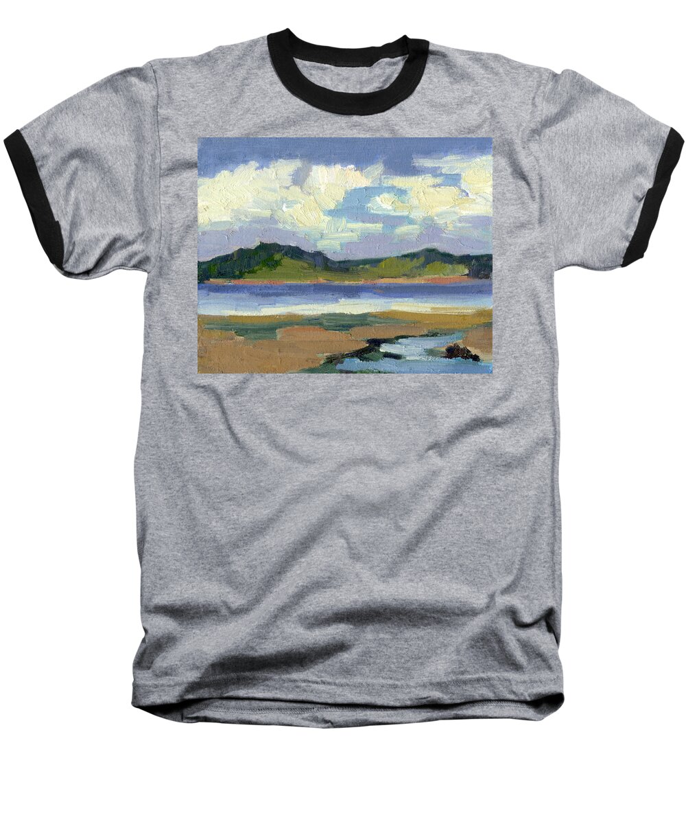 Clouds Baseball T-Shirt featuring the painting Clouds at Vashon Island by Diane McClary