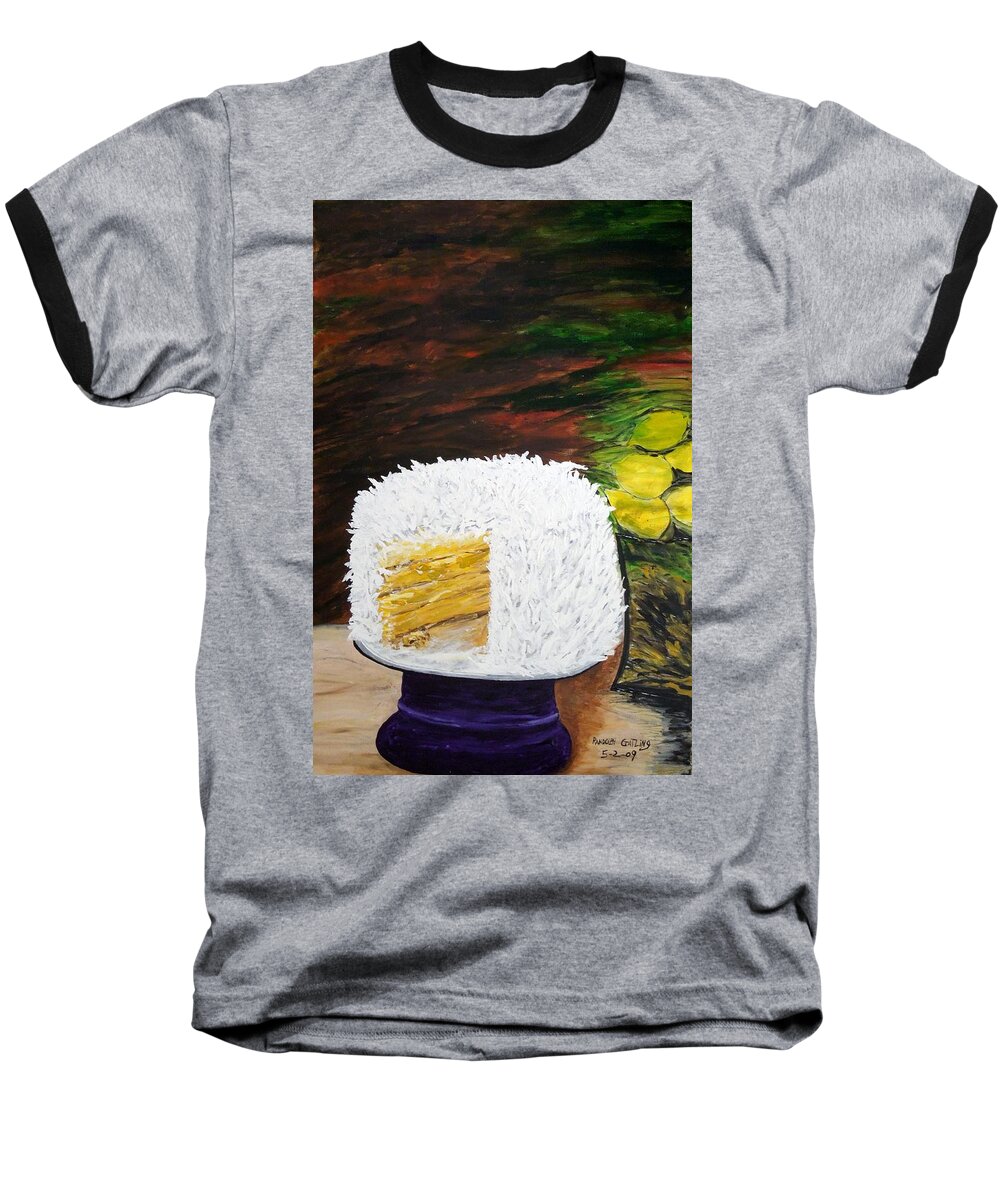 Coconut Baseball T-Shirt featuring the painting Coconut Cake by Randolph Gatling