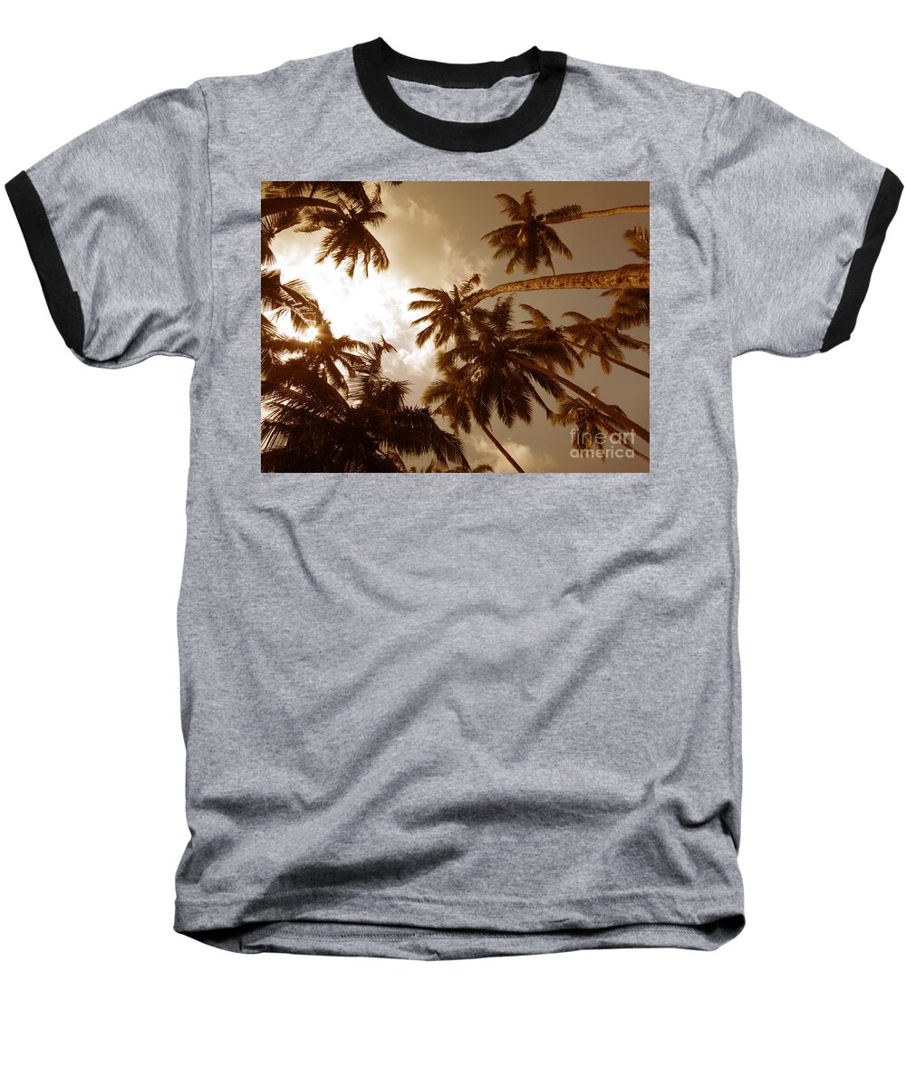 Kovalam Beach 2012 Baseball T-Shirt featuring the photograph Coconut Palms by Mini Arora