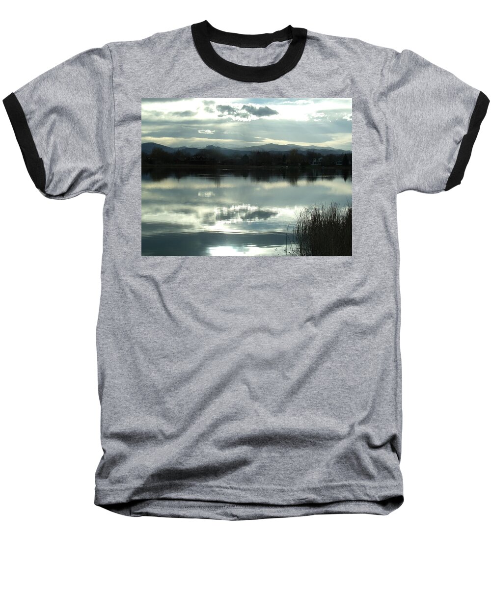 Lake Baseball T-Shirt featuring the photograph Cold Light by Jessica Myscofski