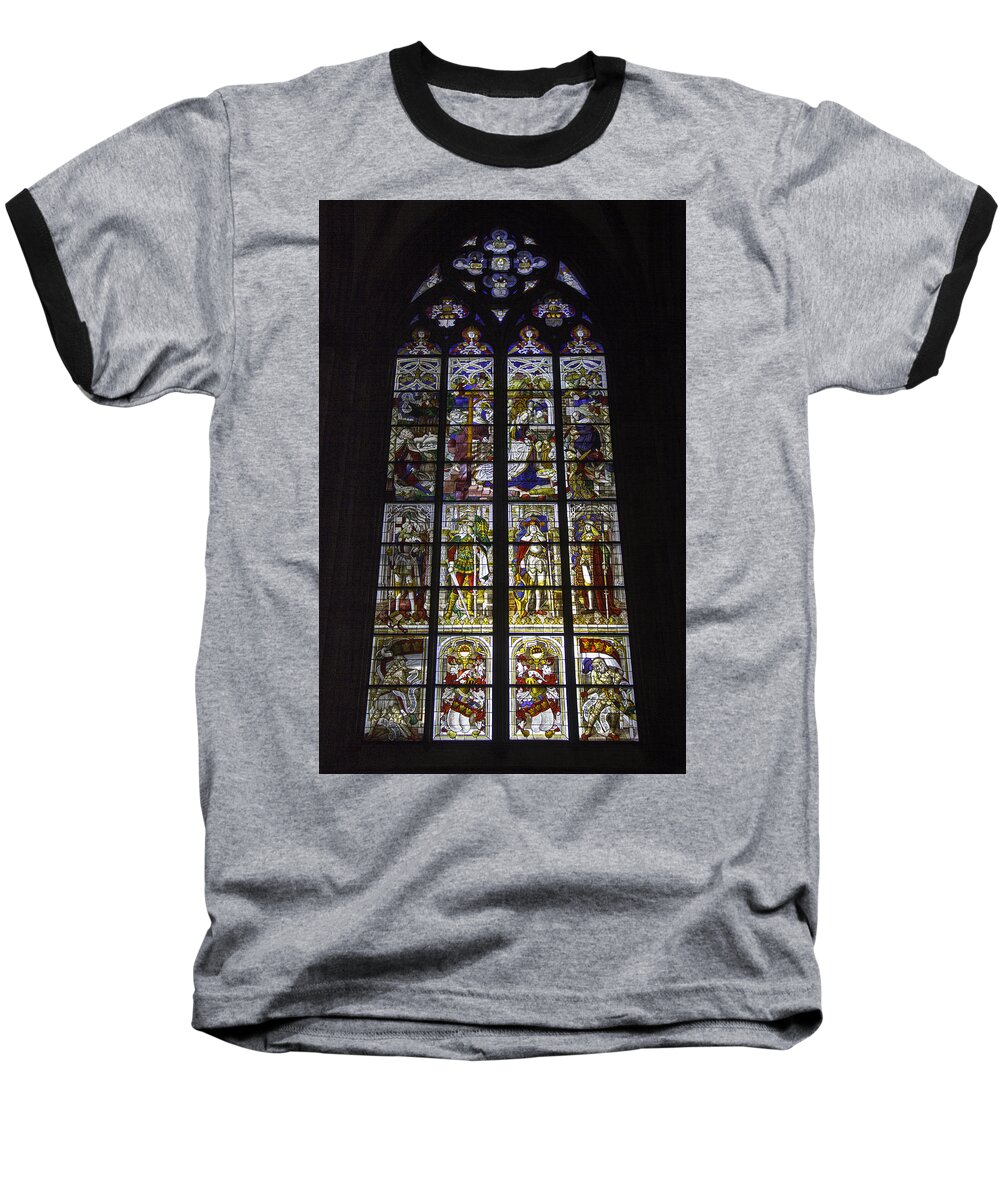 Cologne Cathedral Baseball T-Shirt featuring the photograph Cologne Cathedral Stained Glass Window of the Nativity by Teresa Mucha