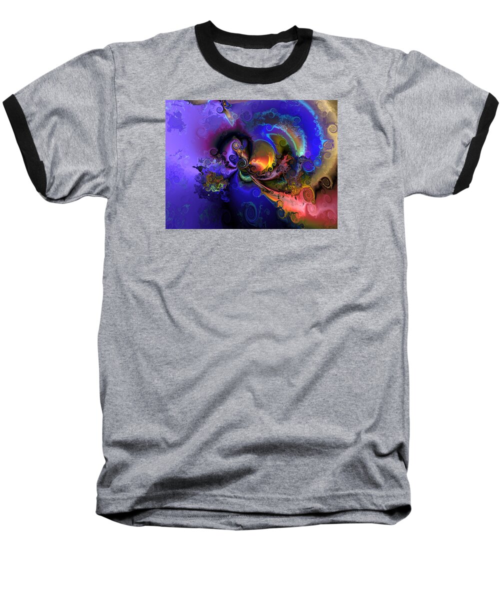 Abstract Baseball T-Shirt featuring the digital art Color gone amok by Claude McCoy