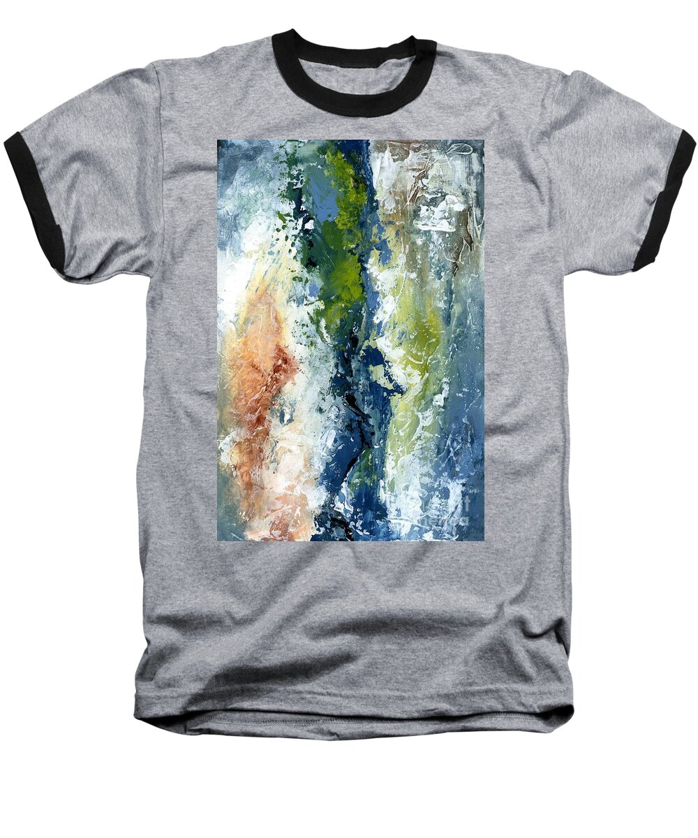 Abstract Baseball T-Shirt featuring the painting Color harmony 10S by Emerico Imre Toth