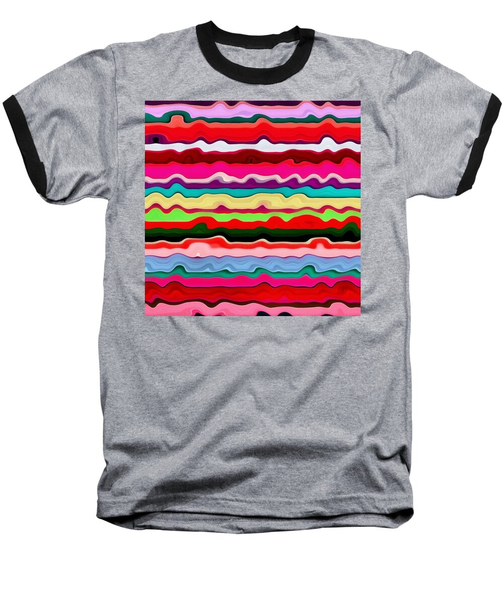Textural Baseball T-Shirt featuring the painting Color Waves No. 1 by Michelle Calkins