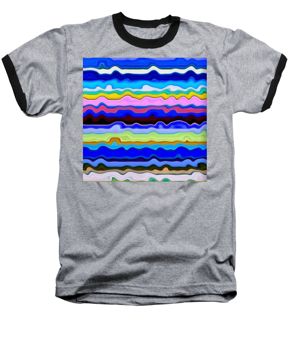 Textural Baseball T-Shirt featuring the painting Color Waves No. 4 by Michelle Calkins