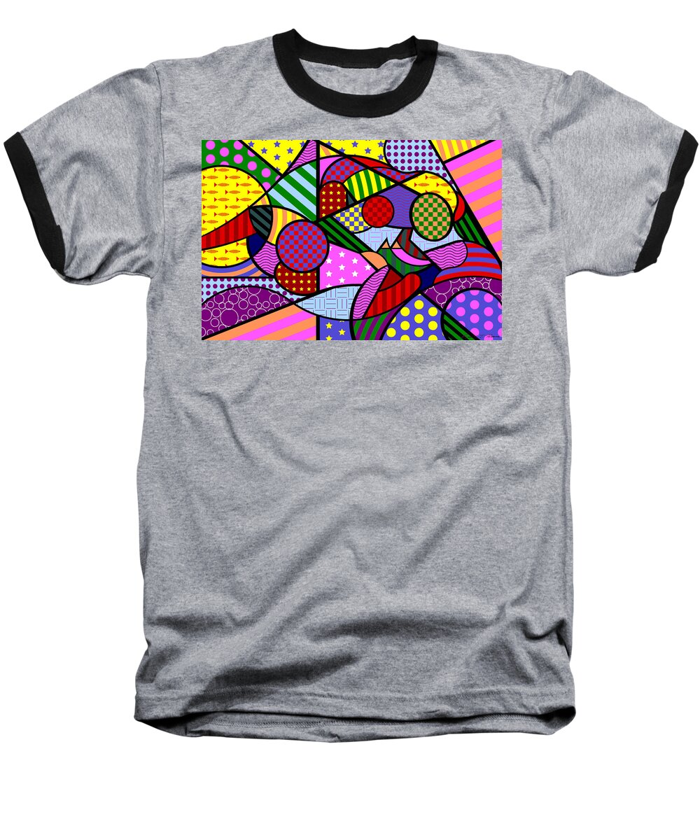 Sensual Baseball T-Shirt featuring the digital art Colorful Couple 1 V-1 by Randall J Henrie