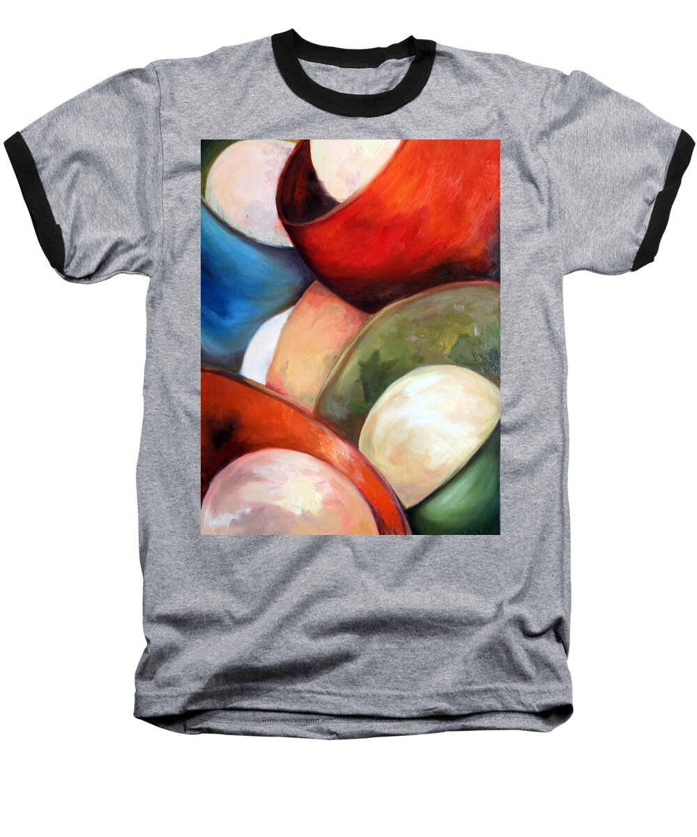 Abstract Baseball T-Shirt featuring the painting Colorful Lights by Meaghan Troup