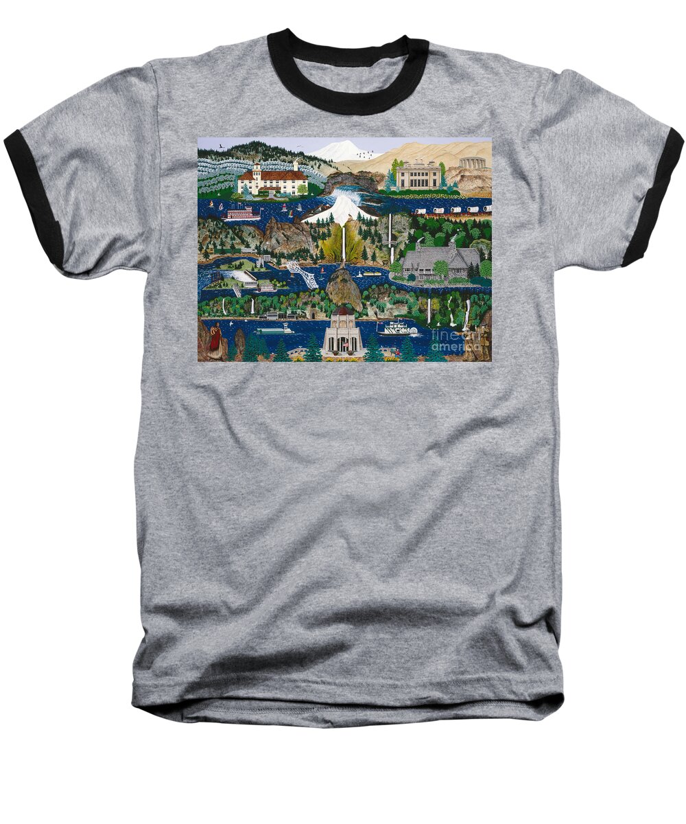 Washington Baseball T-Shirt featuring the painting Columbia River Gorge by Jennifer Lake