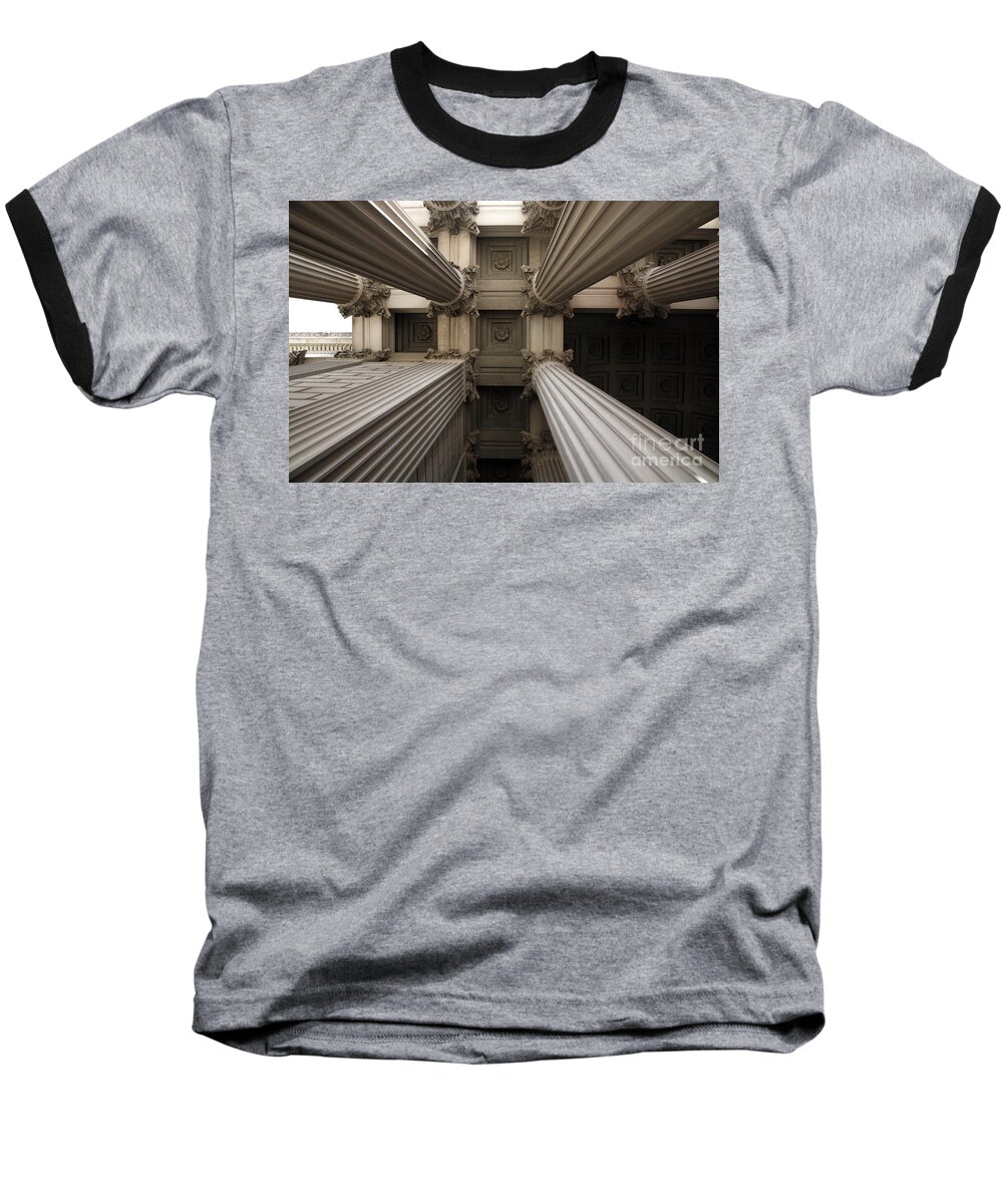 Architecture Baseball T-Shirt featuring the photograph Columns at the National Archives in Washington DC by William Kuta