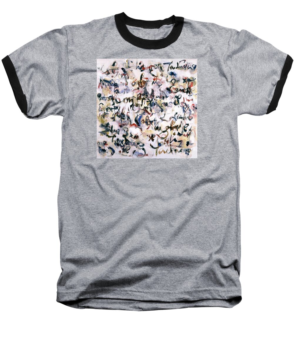 Abstraction Baseball T-Shirt featuring the painting Comfort - Calins by Ritchard Rodriguez