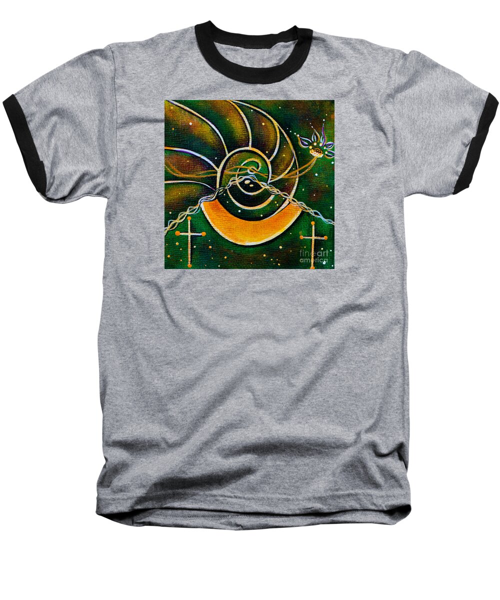 Deborha Kerr Baseball T-Shirt featuring the painting Communicator Spirit Eye by Deborha Kerr