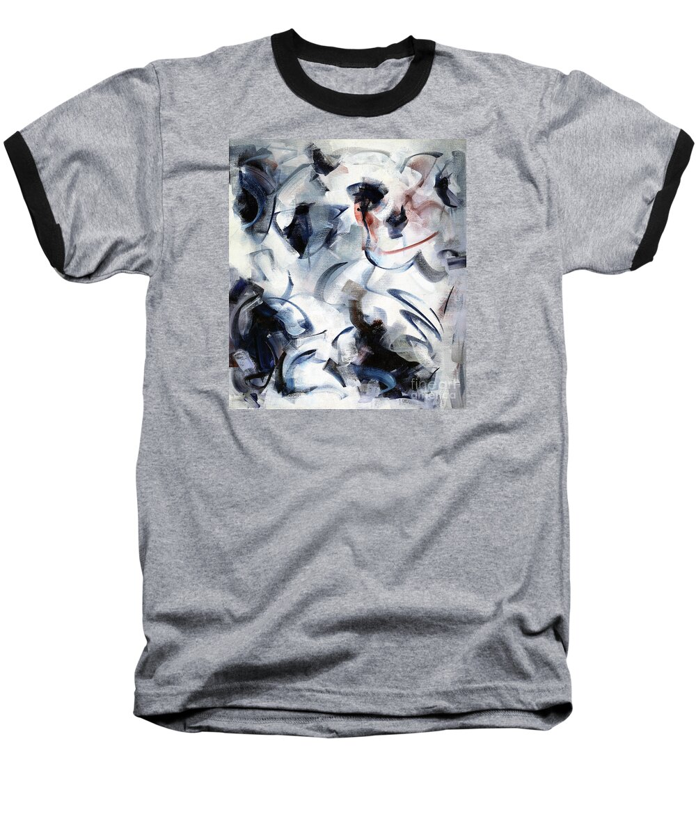 Oils Baseball T-Shirt featuring the painting Confutatis by Ritchard Rodriguez
