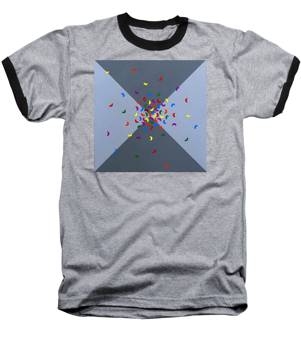 Abstract Baseball T-Shirt featuring the painting Cool Beans 4 by Thomas Gronowski