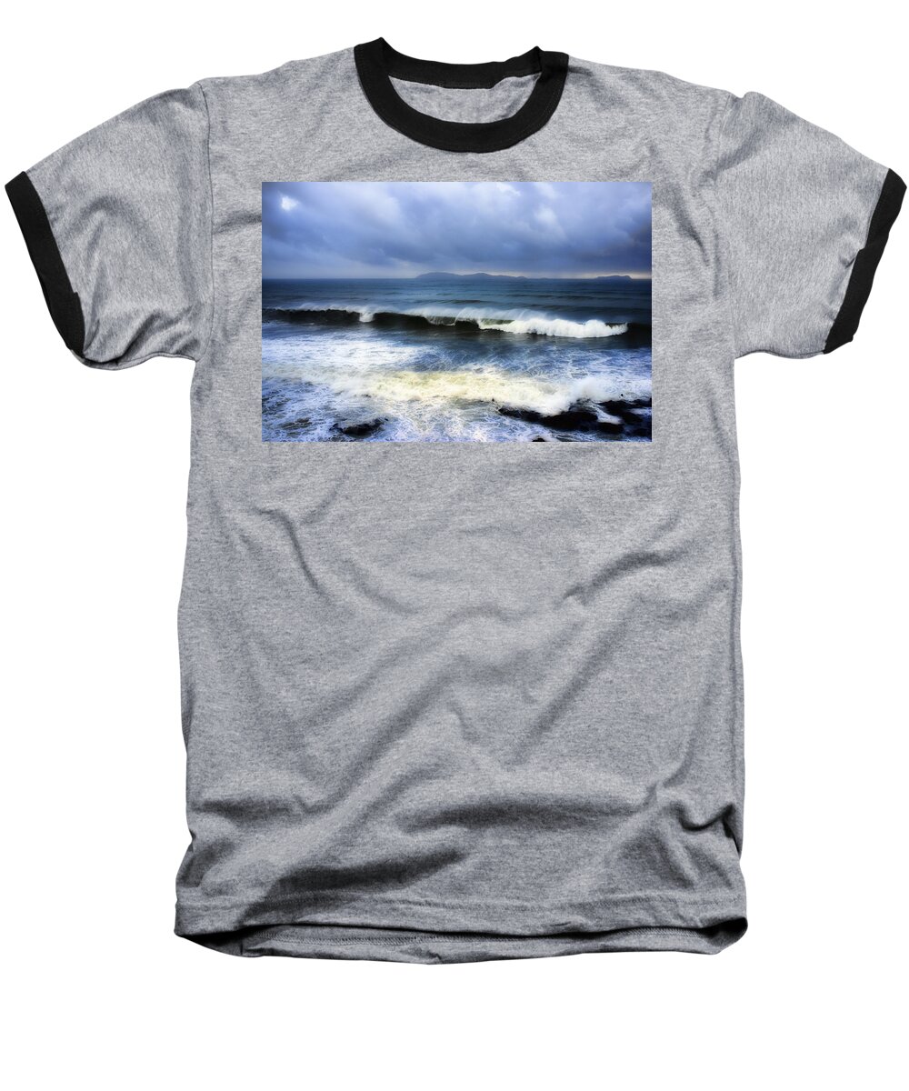 Gale Baseball T-Shirt featuring the photograph Coronado Islands in storm by Hugh Smith