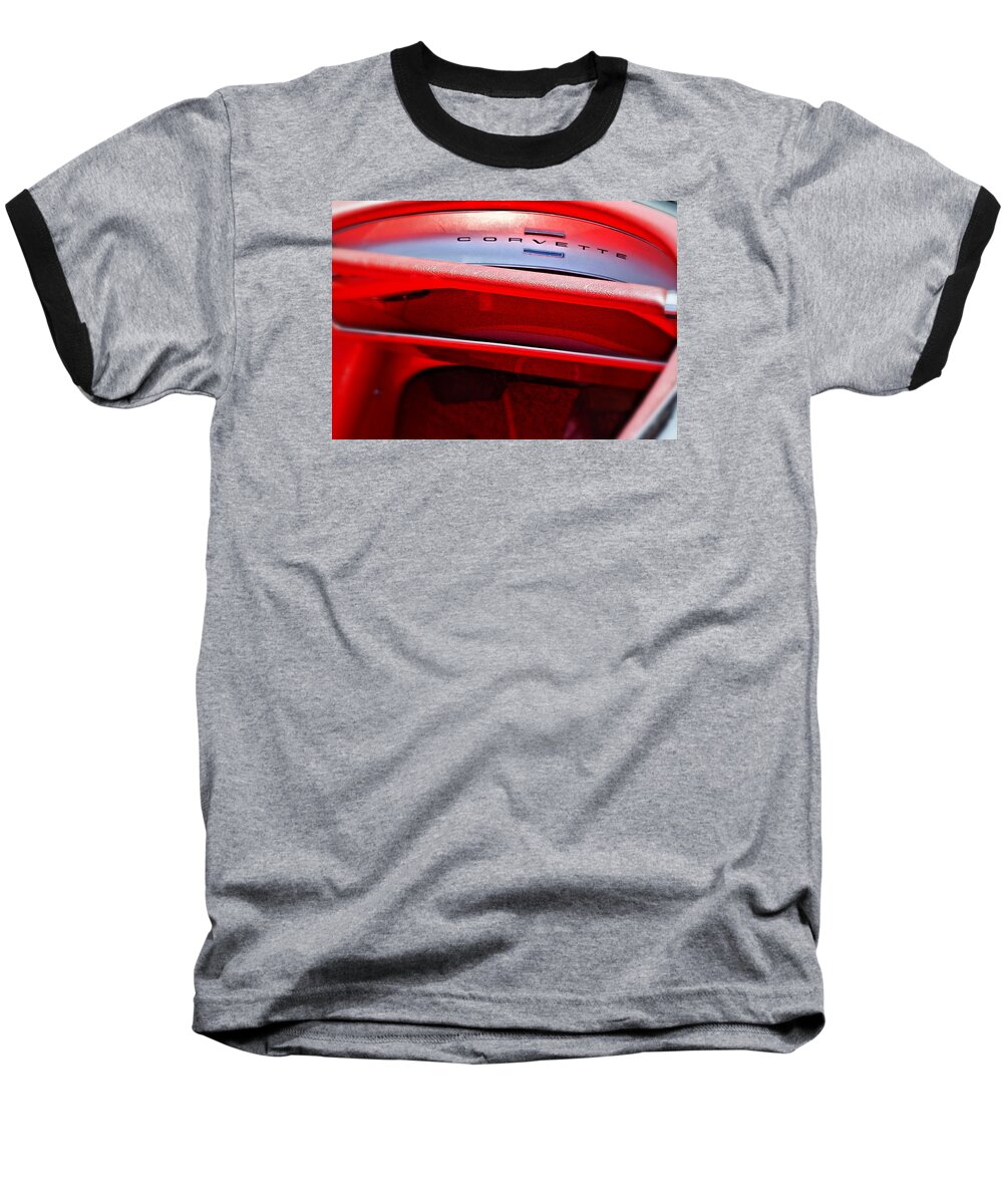 Corvette Baseball T-Shirt featuring the photograph Corvette Dash - Mike Hope by Michael Hope