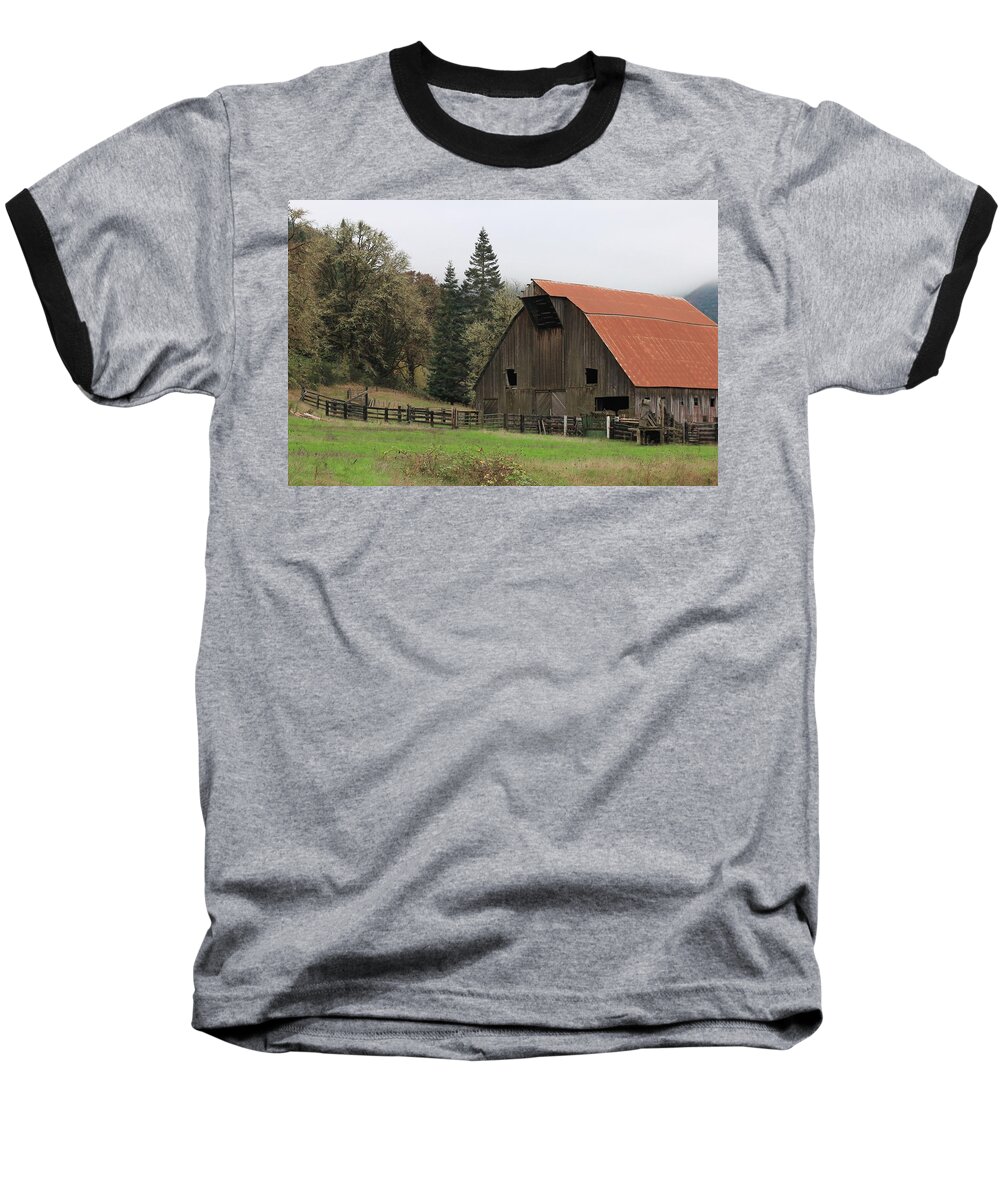 Oregon Baseball T-Shirt featuring the photograph Country Barn by KATIE Vigil