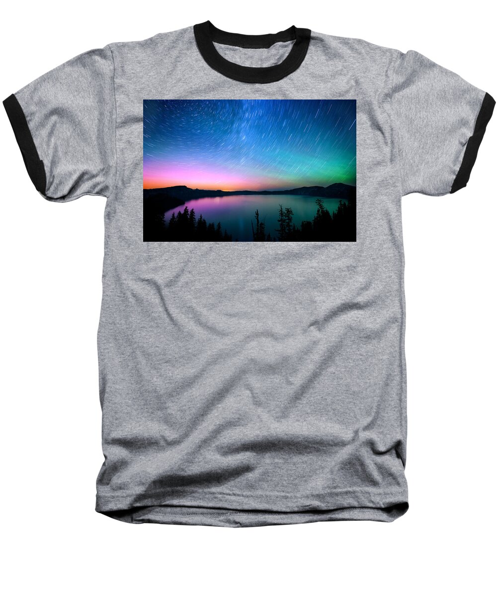 Aurora Baseball T-Shirt featuring the photograph Crater Lake Aurora by Andrew Kumler
