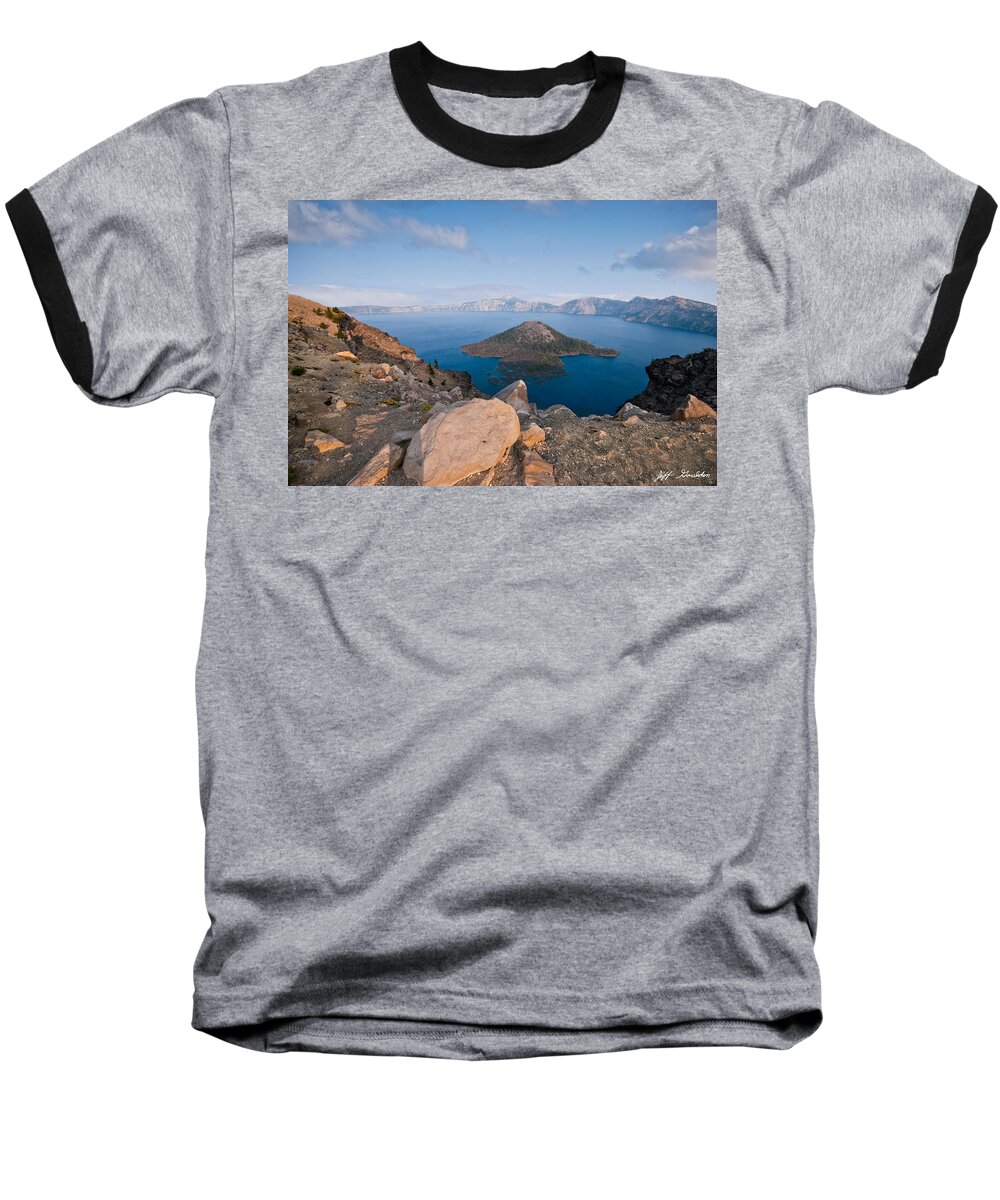 Awe Baseball T-Shirt featuring the photograph Crater Lake in the Evening by Jeff Goulden