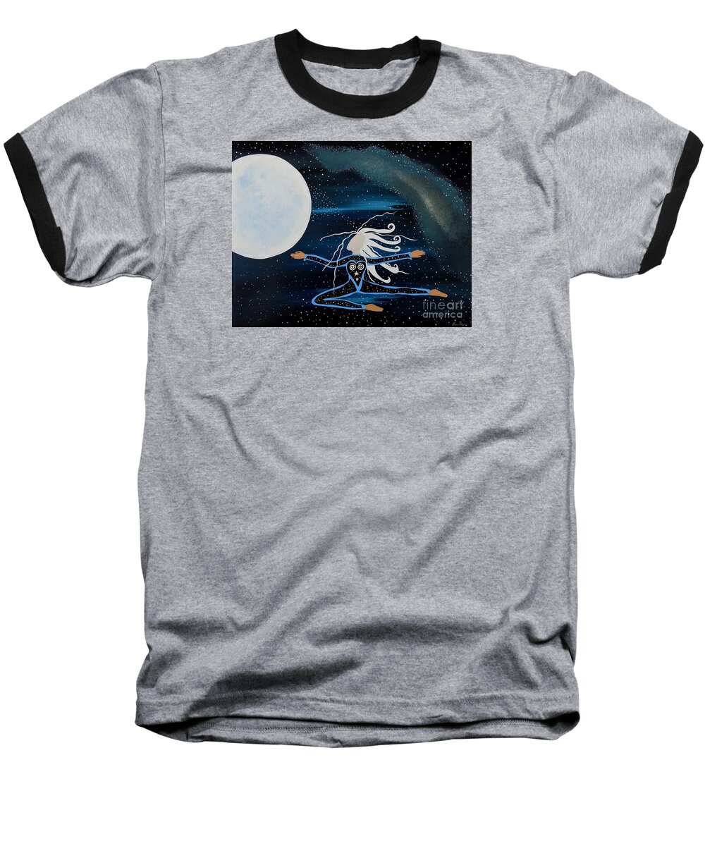 Star Being Baseball T-Shirt featuring the painting Creation of a Star Being by Jean Fry