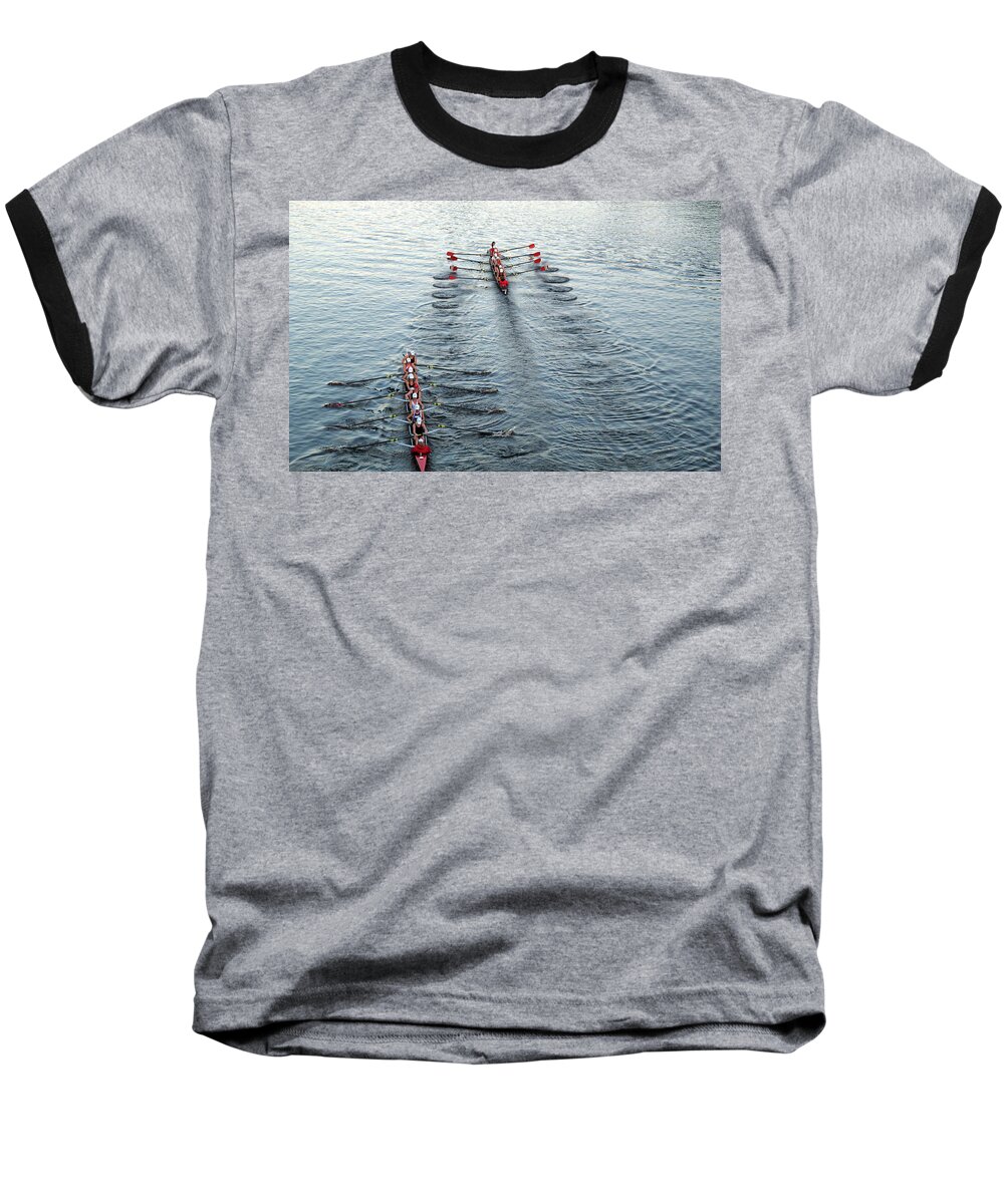 Rowing Baseball T-Shirt featuring the photograph Crew Boston Prep by Barbara McDevitt