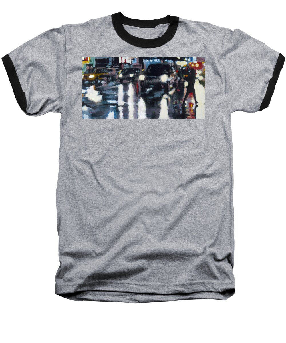 Urban Landscape Baseball T-Shirt featuring the painting Crossed by Robert Reeves