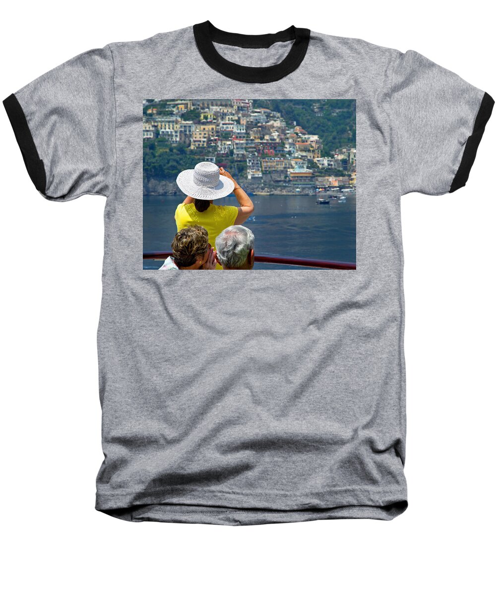 Sorrento Baseball T-Shirt featuring the photograph Cruising the Amalfi Coast by Keith Armstrong