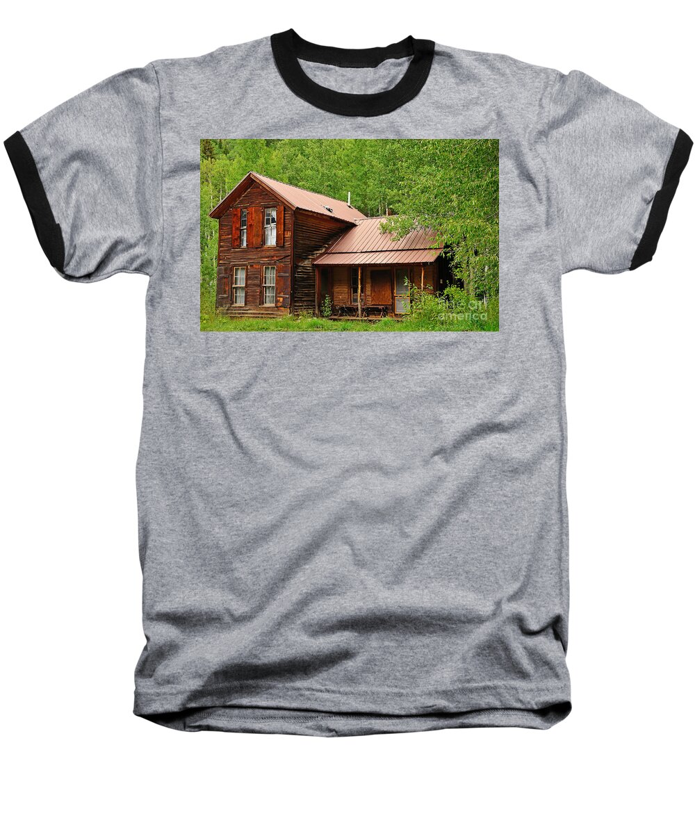 Cabin Baseball T-Shirt featuring the photograph Crystal Cabin by Kelly Black