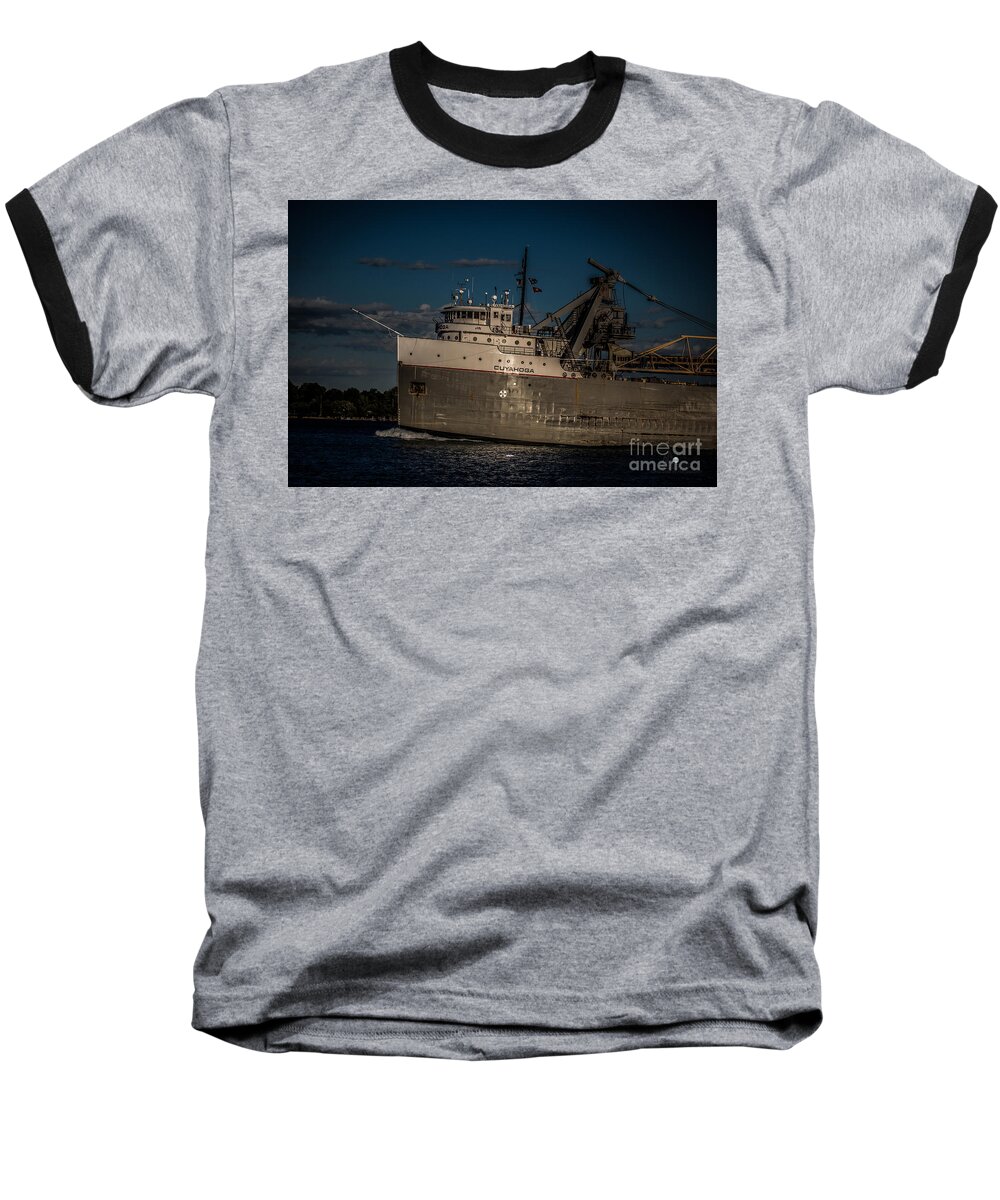 Ship Baseball T-Shirt featuring the photograph Cuyahoga by Ronald Grogan
