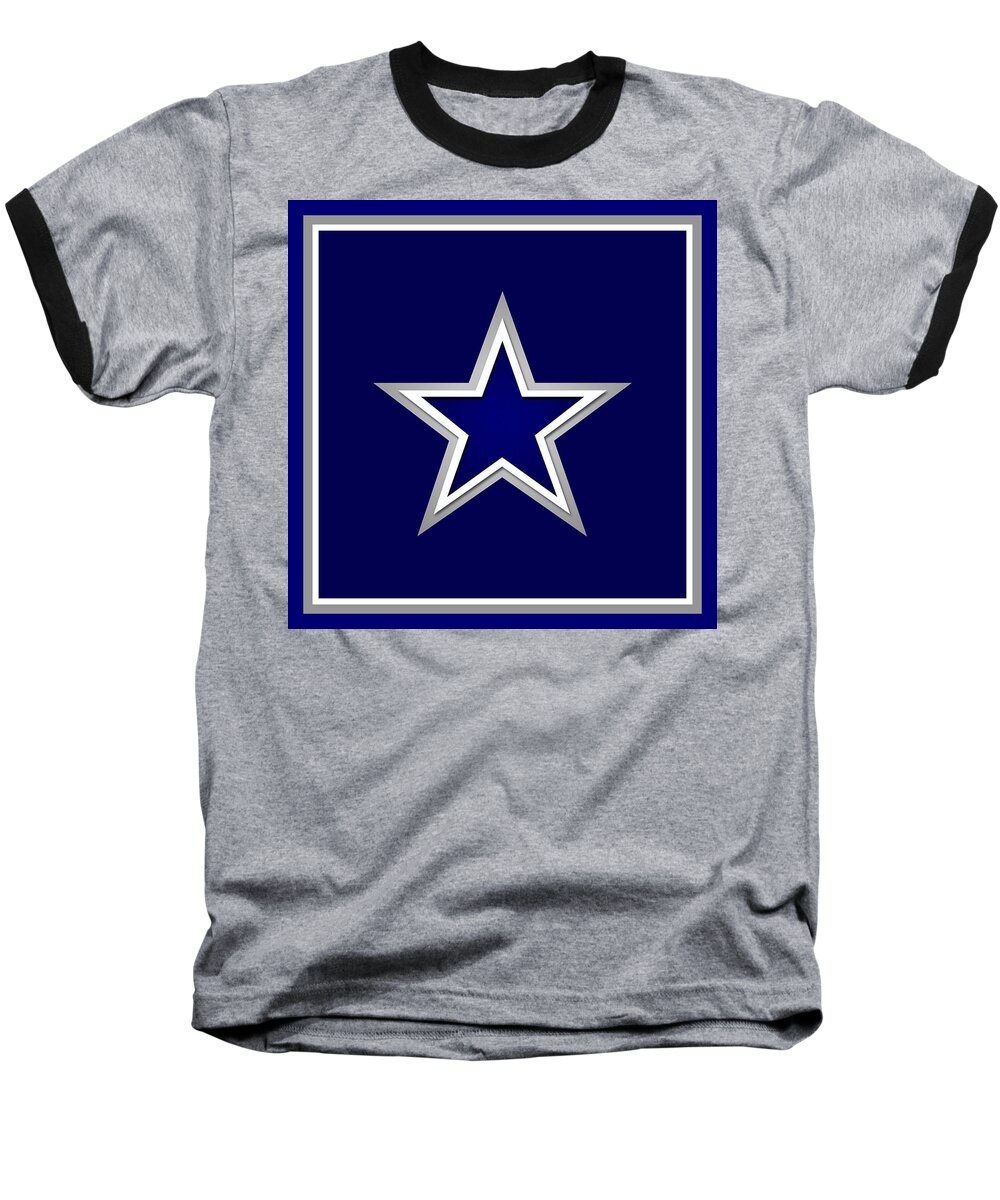 Nfl Baseball T-Shirt featuring the painting Dallas Cowboys by Tony Rubino