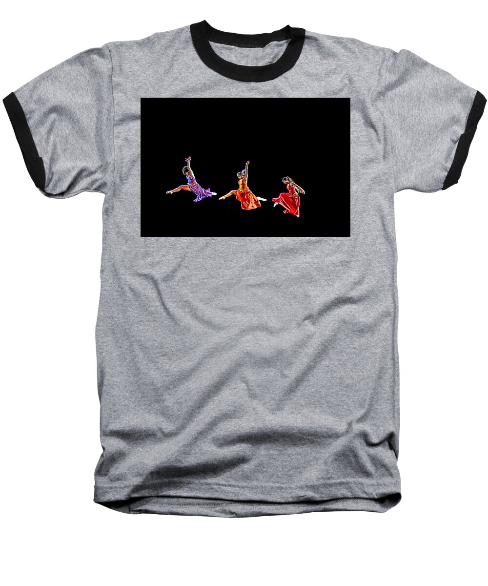 Dancers Baseball T-Shirt featuring the photograph Dancers in Flight by Bill Howard