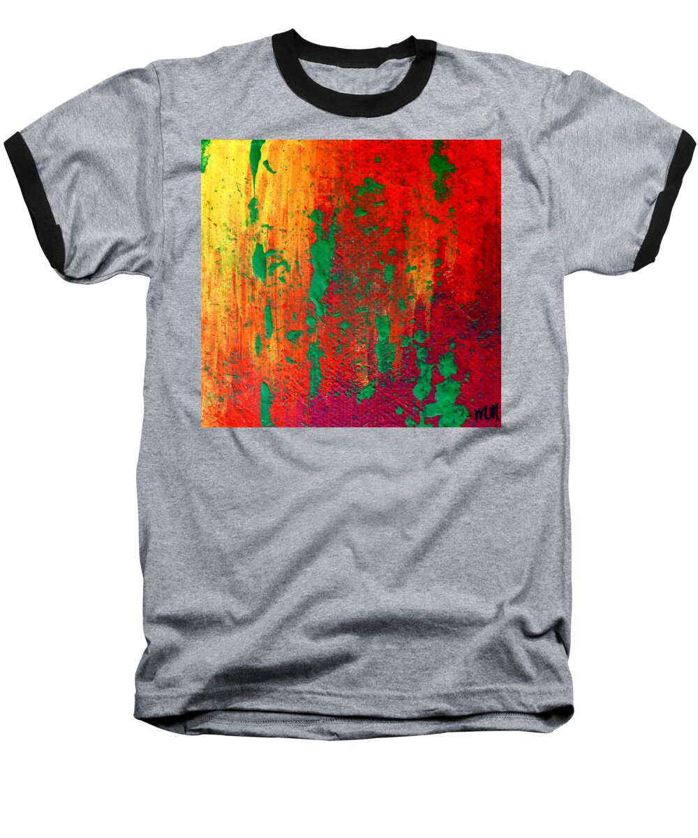 Abstract Baseball T-Shirt featuring the painting Dancing in the Sun by Michal Madison